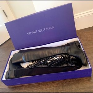 Stuart Weitzman Fringe Over The Knee Leather Boot